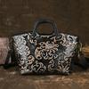 Vintage Chinese Rubbing-off Color Technique Genuine Leather Women's Bags Embossed Women's Bags Leather Bags