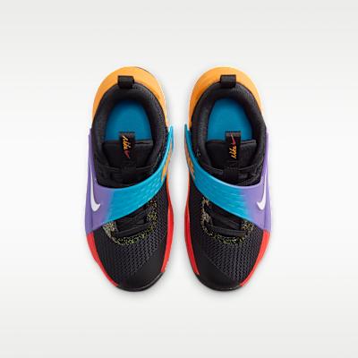 Детские кроссовки Nike Team Hustle D12 PS 'Черный Лазерно-оранжевый Виноградный'