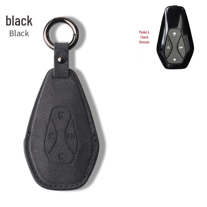 Suitable Key Case for BAIC Alpha S/T: High-End Suede with Snap Closure, Designed for Women