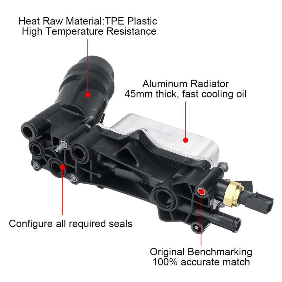 Car Oil Cooler Filter Adapter Housing For 14-17 Jeep Chrysler Dodge 3.6L Engine