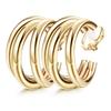 9 пар привлекательных клипс с золотым покрытием, массивные серьги-кольца, аксессуар для ушей для женщин, украшения для непроколотых ушей