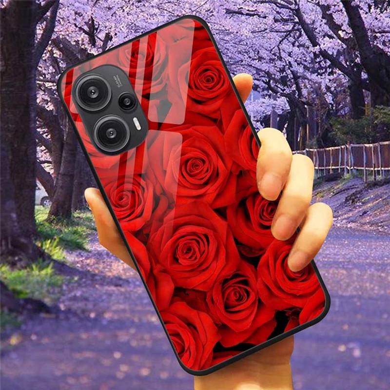 Для Xiaomi Poco F5 5G / F5Pro Чехол Закаленное Стекло Озеро Луна Жесткая Защитная Крышка для POCO F5 Pro Capas Funda на PocoF5 Роскошный Coque