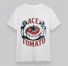 Women's Plus Size T-shirt With Ace Tomato Emblem Graphic White 100% Cotton Top