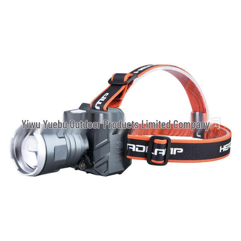 Multifunctional Zoom Headlamp with 4 Light Sources, 8 Modes, and Digital Display - Aluminum & Plastic for Outdoor Use