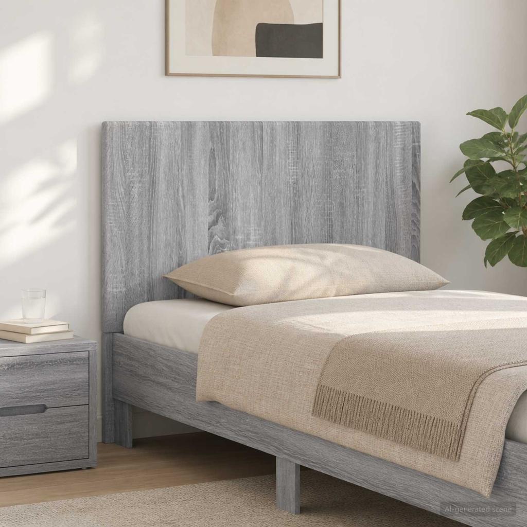Wall Mounted Headboard BREDA Sonoma Grey Engineered Wood