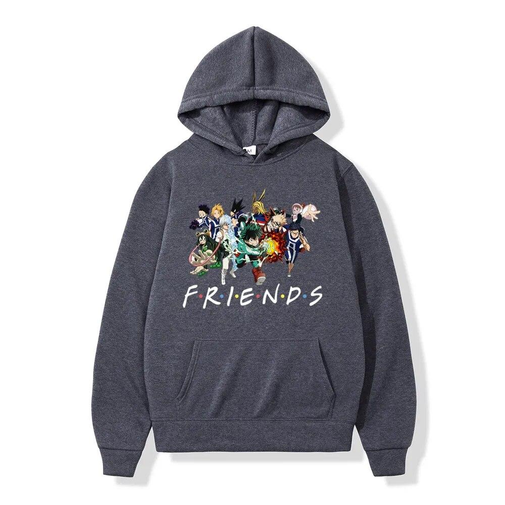 Mens Hoodie Sweatshirt My Hero Academia Friends Polerone Bluza Damska Clothes Women Unisex Fleece Streetwear Hoodies Oversized Tops