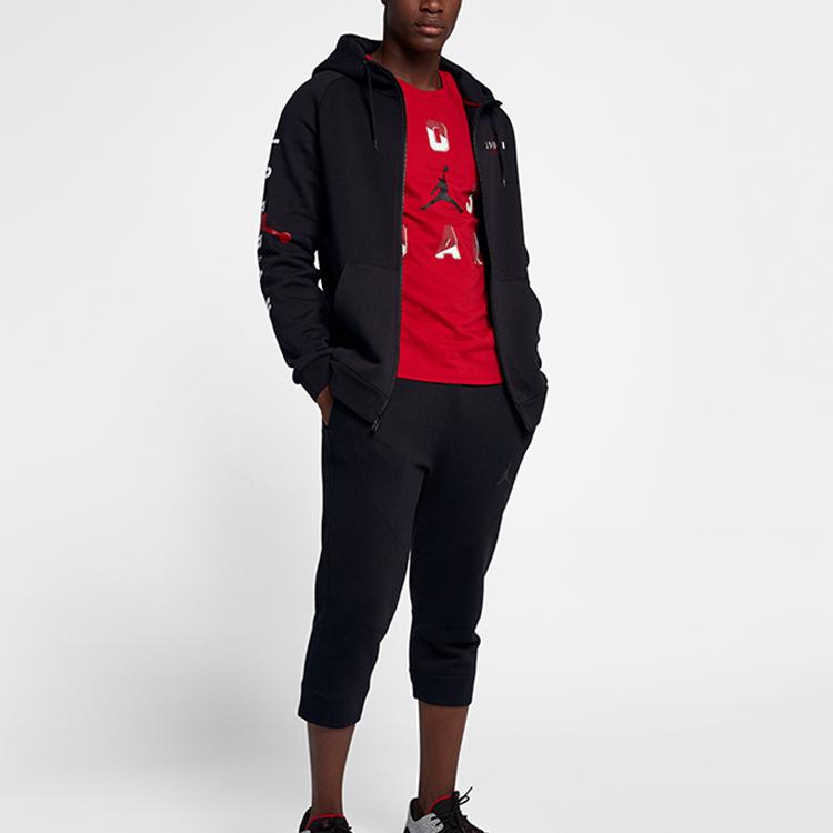 Jordan Куртка Jumpman с капюшоном на флисовой подкладке Мужская Верхняя одежда Черный AH6241-011