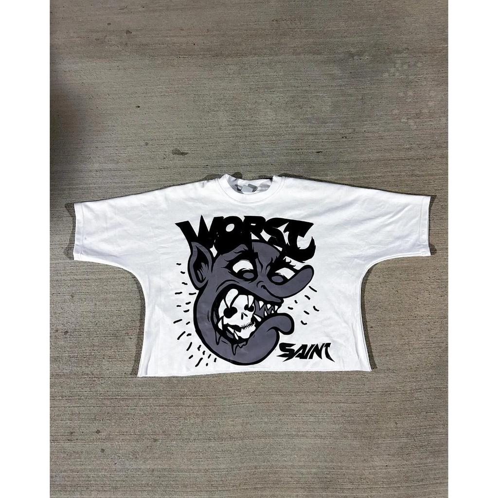 RogueWave Harajuku Graphic Print Oversized T Shirt Goth Casual Cotton Short Sleeve Tops