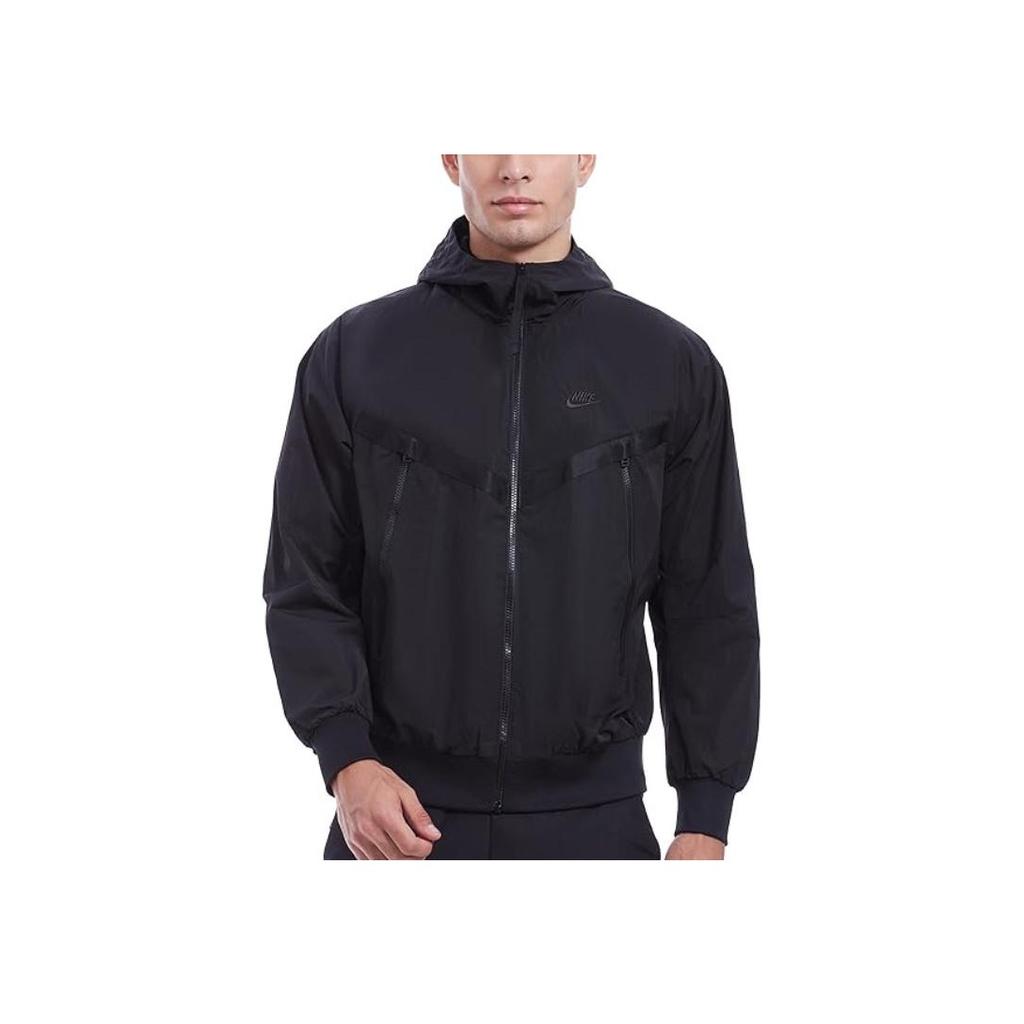 Nike Solid Color Hooded Long Sleeve Zipper Loose Jacket Men jackets Black DA7355-010