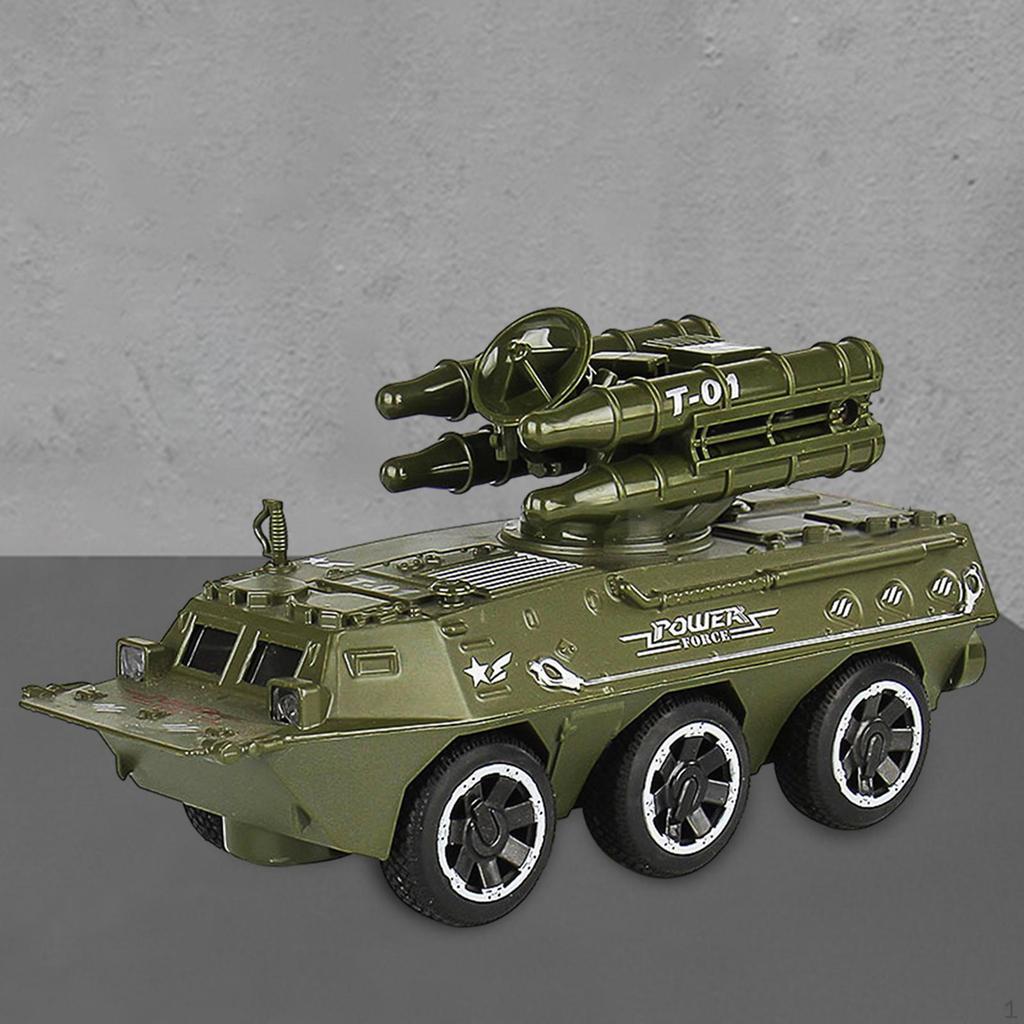 Friction Powered Pull Back Car Push and Go Truck Pretend Play Kids Armored Vehicle for 2 3 4 5 6