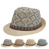Straw Hat Men's Summer Sunshade Hat Gentleman Hat Jazz Hat Women's Outdoor Casual Beach Hat Panama Fedora Hats