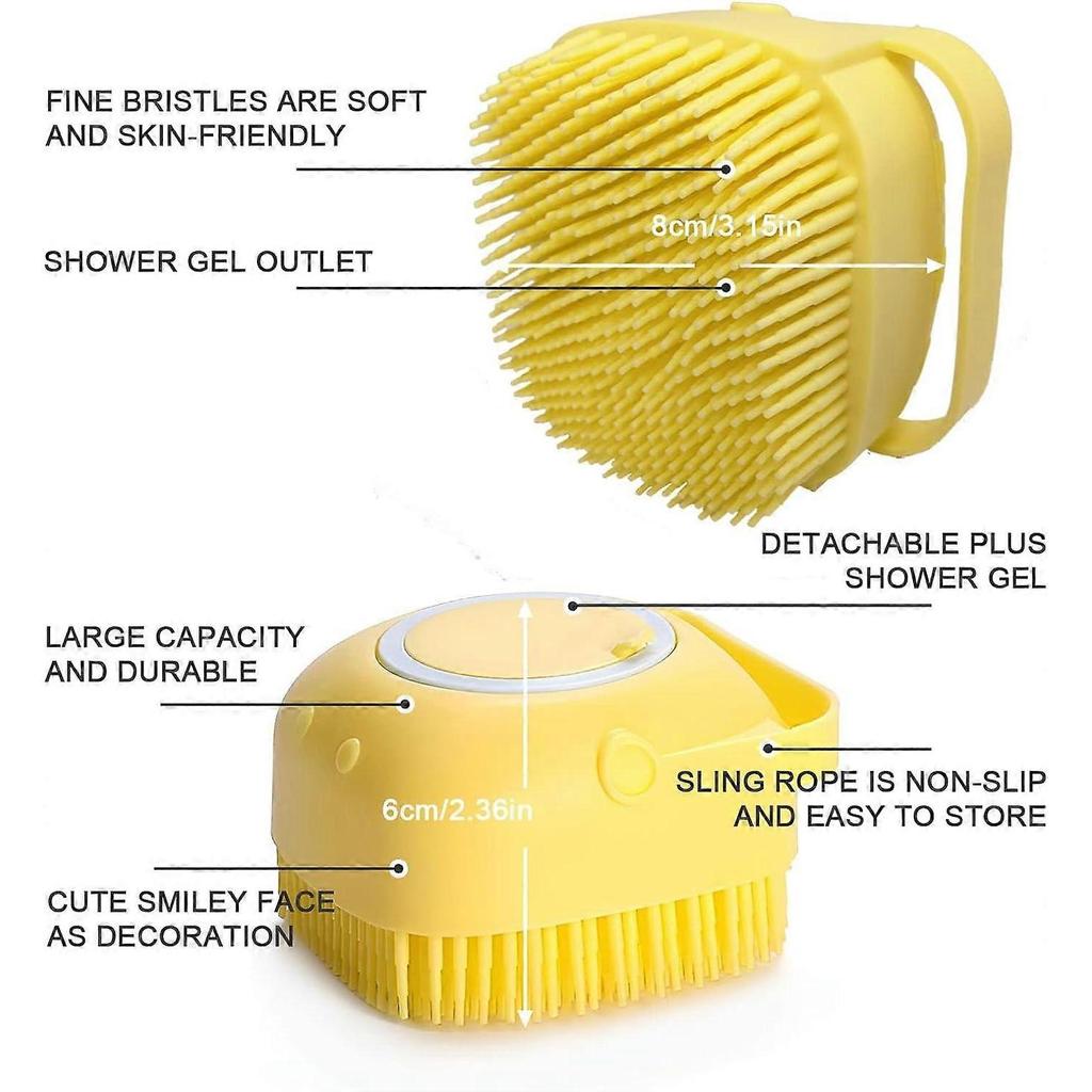 Bubble Brush for Pet Scrubber Shower Soft Silicone with Loop Handle Give Pet Gentle Massage for Long Short Haired Dogs and Cats