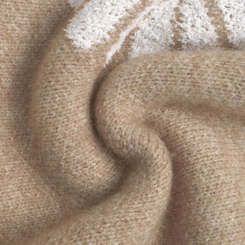 YYFS Женская мода повседневная осень-зима цветочный узор с длинным рукавом и круглым вырезом свитера