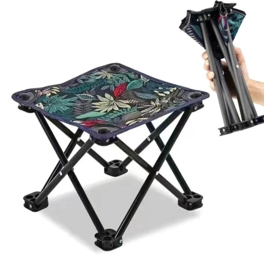 Oxford Folding Foot Stool Foldable Fishing Chair Small Camping Stools Picnic