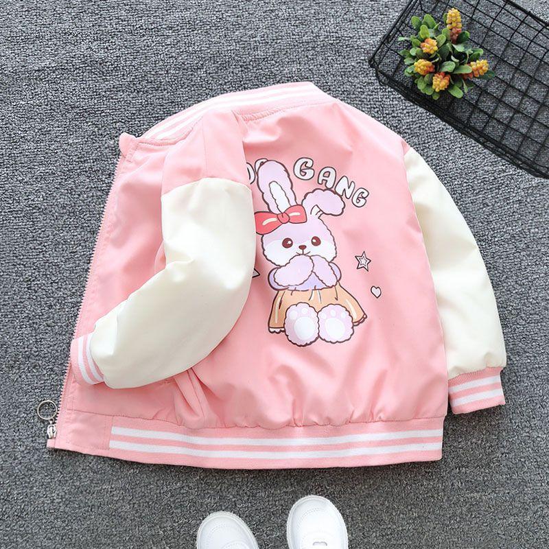 Girl's Spring and Fall Jacket Middle and Big Children Hooded Sports Jacket