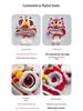 Lion Dance Parent-Child Wool Hat: Cute, Hand-Knitted, Warm Tiger Head for Autumn & Winter, Child & Adult Sizes.