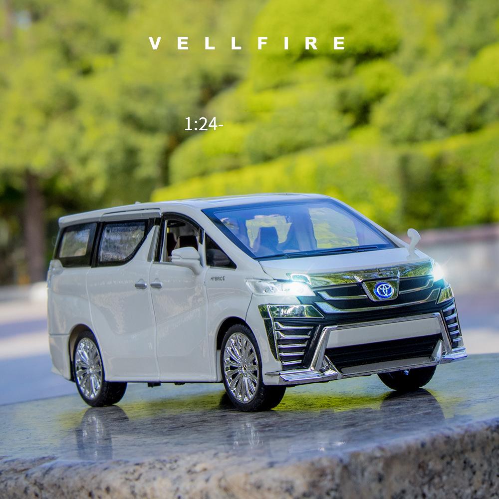 1/24 масштаб Vellfire MPV, литая под давлением модель автомобиля, игрушечный автомобиль с откатным механизмом, звуком и светом для детей, коллекция подарков для мальчиков и девочек