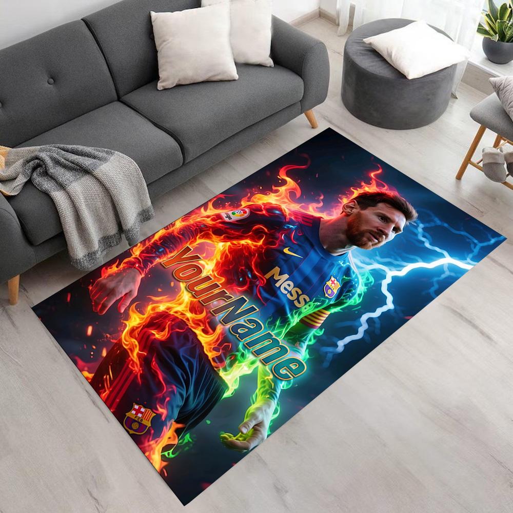 Messi Customizable Name Floor Rug Office Rug Design for Living Rooms Game Room Study room Foyer Antislip Carpet Office home decor