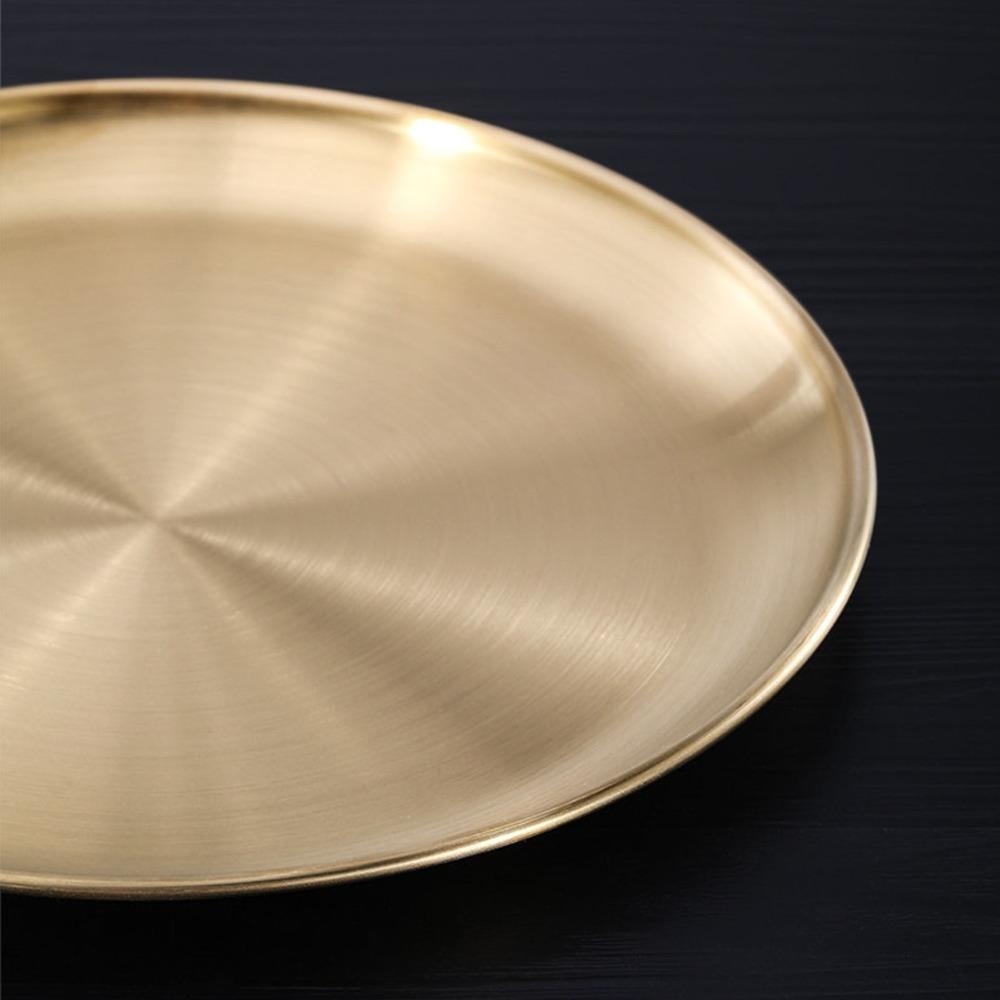 Thickened Dinner Plate Rustless Steel Steel Tray Dishwasher Food Plate Dining Meal Serving