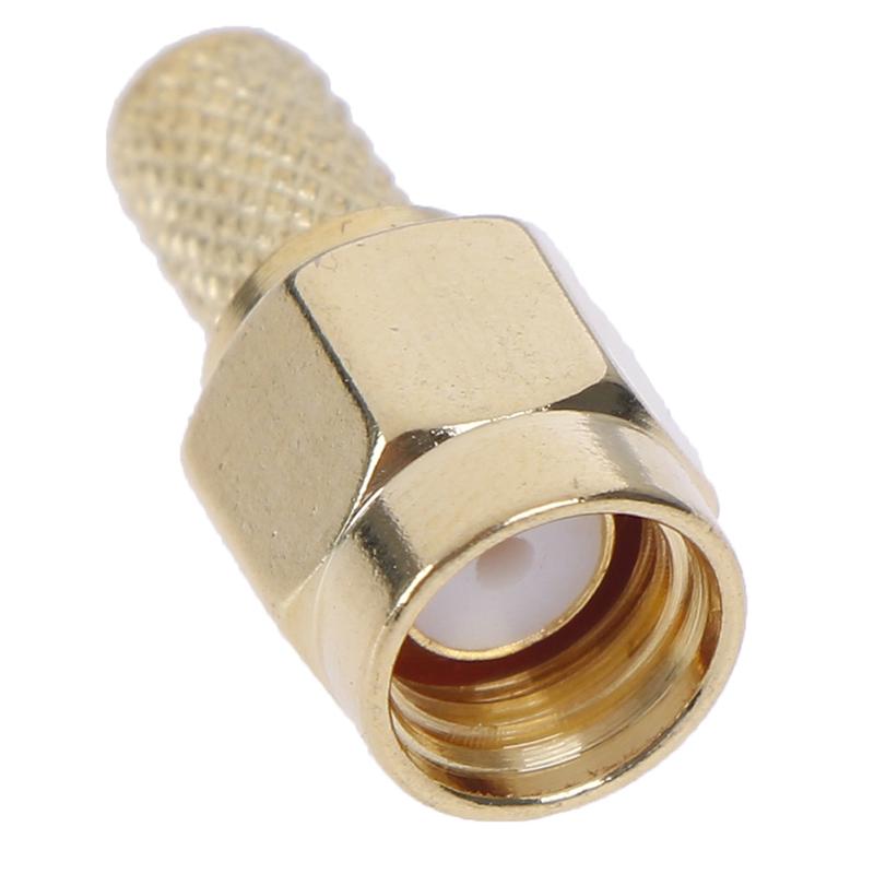 5Pcs Sma Male Plug Rf Coaxial Connector Crimp For Rg58 Rg142 Rg400 Lmr195