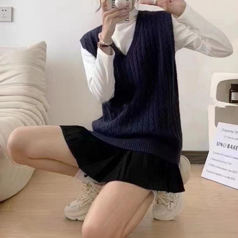 Уникальная вышивка V-образный вырез трикотажный жилет женский свитер весна/осень топ плечо клипса