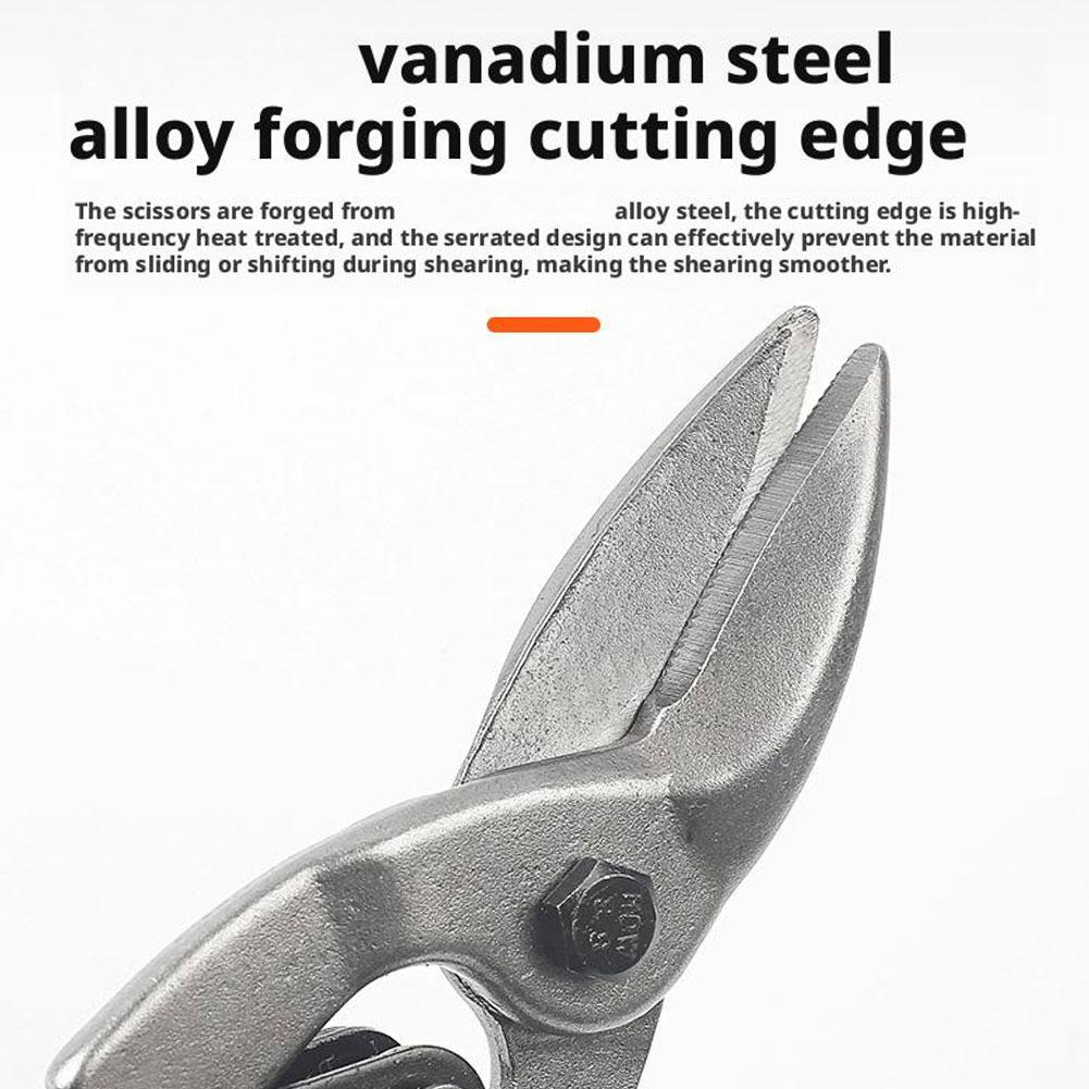 Multifunctional Iron Sheet Scissor Aviation Tin Snips Heavy Duty Chrome Vanadium Steel Metal Cutter Shears For Cutting Sheet