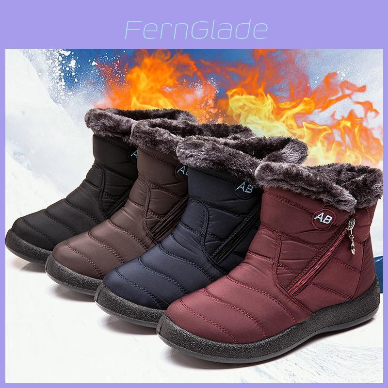 Elegant Womens Winter Warm Shoes Snow Boots Ankle Style Fur-lined Waterproof