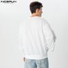 INCERUN Men Bow Knot Long Sleeve Casual Solid Round Neck Pullovers Sweatshirts