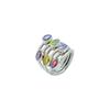 Multi-Gemstone Spiral Ring: 925 Sterling Silver, Amethyst Garnet Peridot Citrine