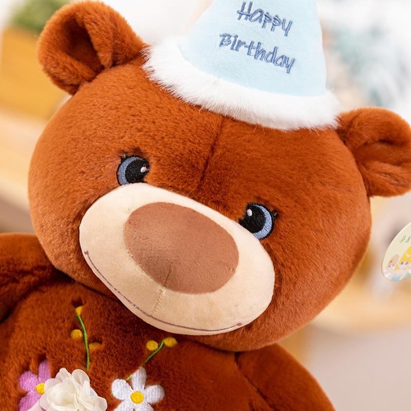Birthday Bear Plush Toy Cute Christmas Bear Doll Festive Event Decorative Bear Children'S Birthday Gift