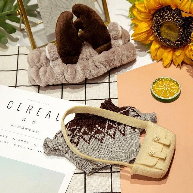 Аксессуары для кукол Lalafanfan Cafe Duck, одежда Kawaii Duck с одеждой, плюшевые игрушки, мягкая повязка для волос, подарок для девочек