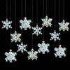 12pcs Colorful Christmas Snowflake Flower Pendant Creative Hanging Ornament  Home