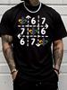 Unisex Summer Crew Neck Short Sleeve T Shirt Fleur De Lis 67 Number Arrow Graphic Print Casual Loose Streetwear Daily Fashion Tops