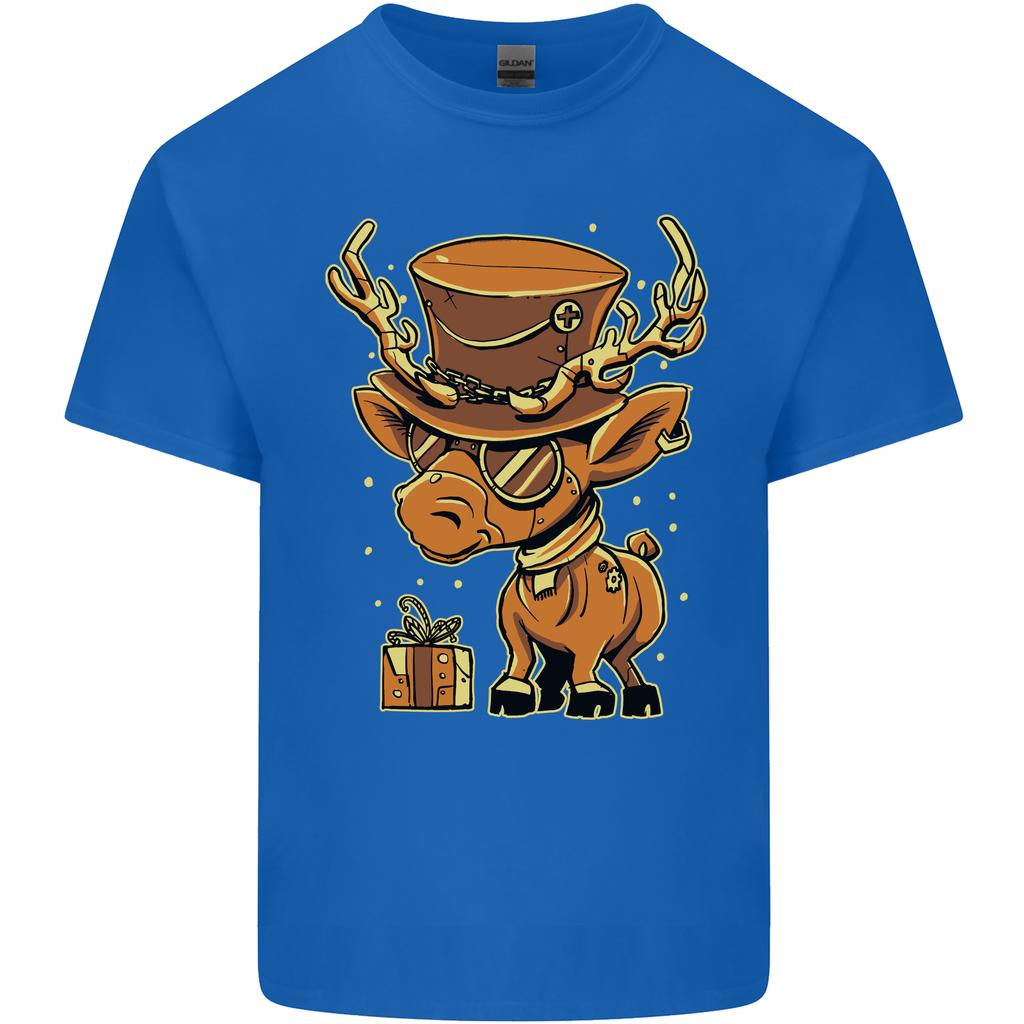 Steampunk Reindeer Funny Christmas Unisexs Light Cotton TShirt