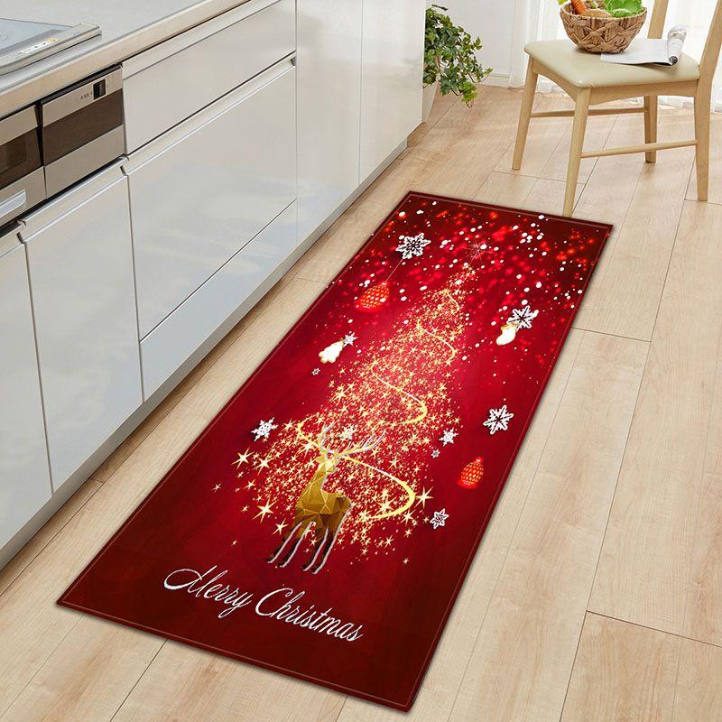 Cheerful Christmas Decor Mat In Lively Colors Ideal For Kitchen And Bedroom Use