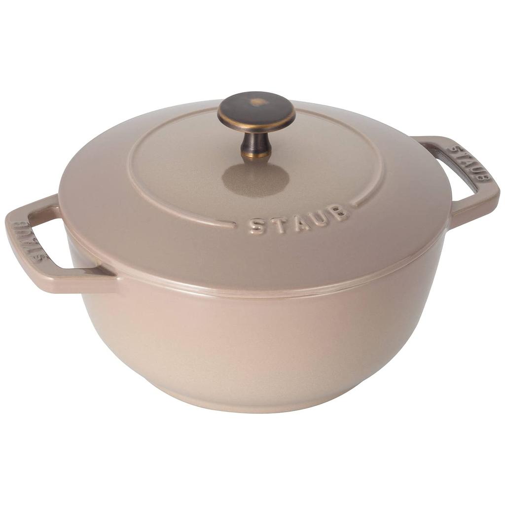 STAUB Льняная М 18 см винтажная ручка с двумя ручками литая эмалированная кастрюля рисоварка 2 чашки IH совместимый японский продукт с серийным номером "Wanabe Specification"