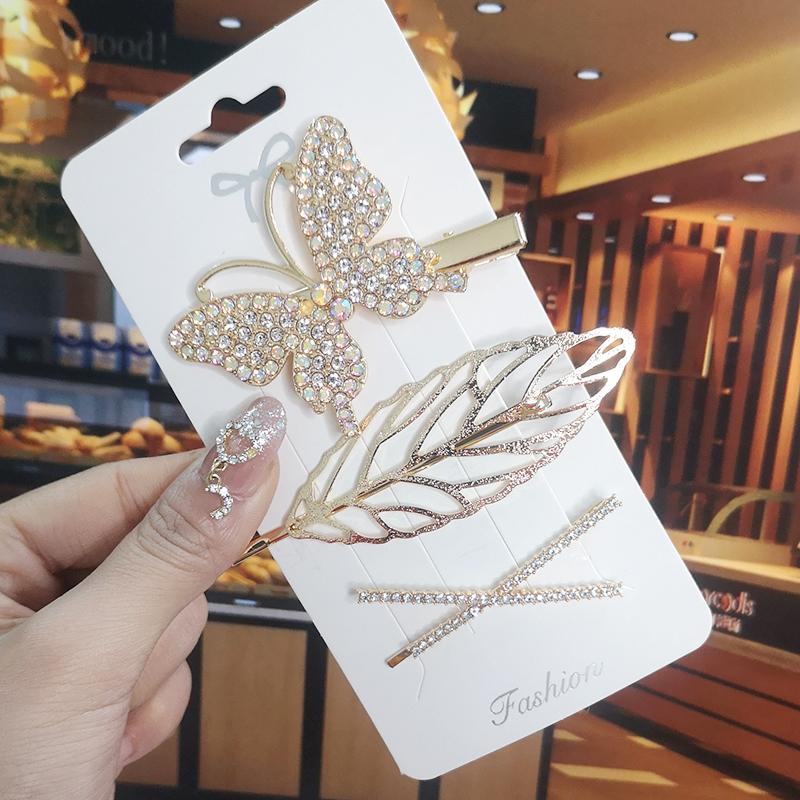 Корея Блестящий Кристалл Набор Заколок для Волос Модные Аксессуары для Волос Тренд для Женщин Девушка Жемчуг Стразы Заколка Боковая Заколка для Волос