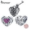 BAMOER Heart Lock and Key Girl Power Charm for Original Bracelet 925 Sterling Silver Charm