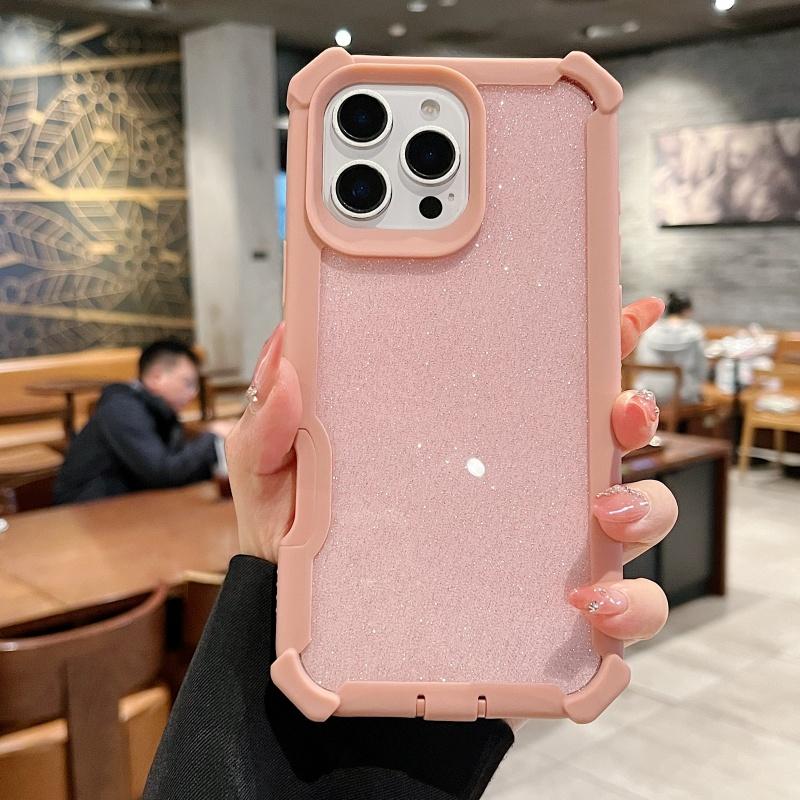 Роскошные прозрачные чехлы с блестками для iPhone 16 15 14 Plus 13 12 Pro Max 11, ударопрочная твердая крышка с воздушной подушкой