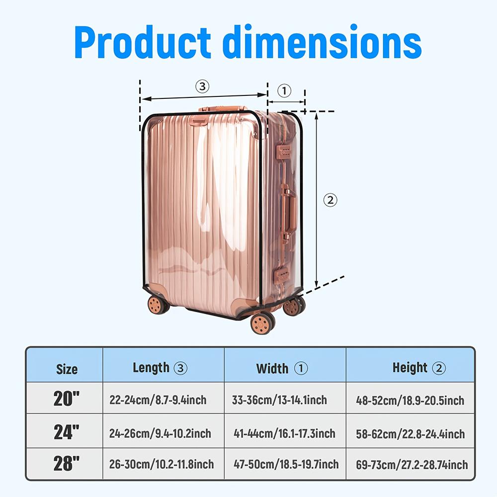Transparent Suitcase Cover Protectors Luggage Waterproof Shockproof Thickened Durable Suitcase Cover Protector Travel Accessorie
