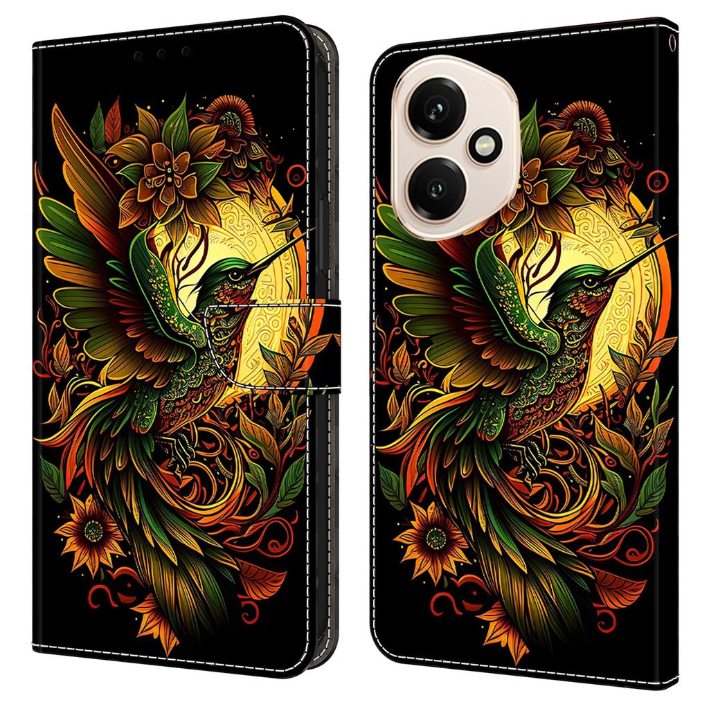 Для Honor 400 5G (Глобальный) Кожаный чехол с принтом, кошелек-подставка, откидная крышка для телефона