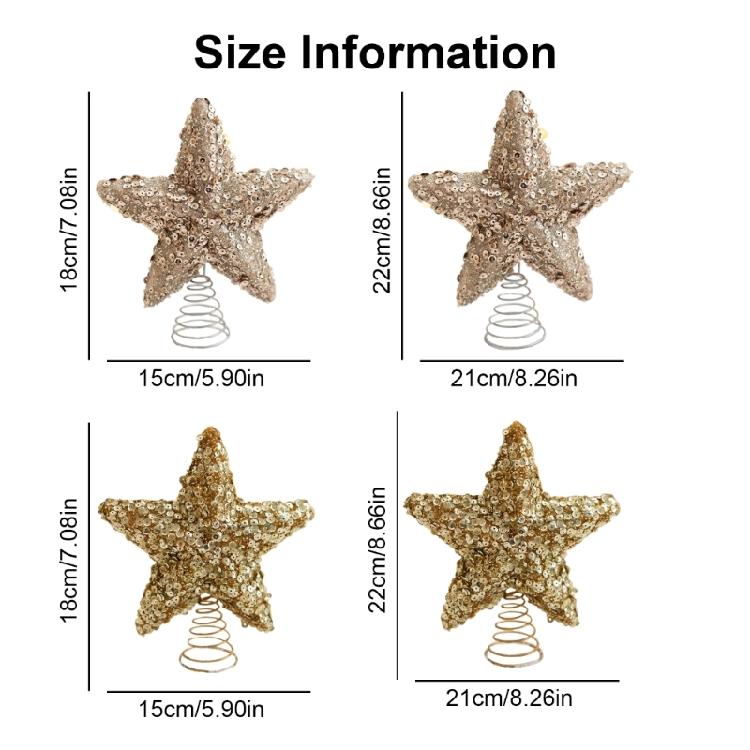 Christmas Tree Star Decors Festival Star Tree Decoration for Christmas Tree Elegant Tabletop Ornament