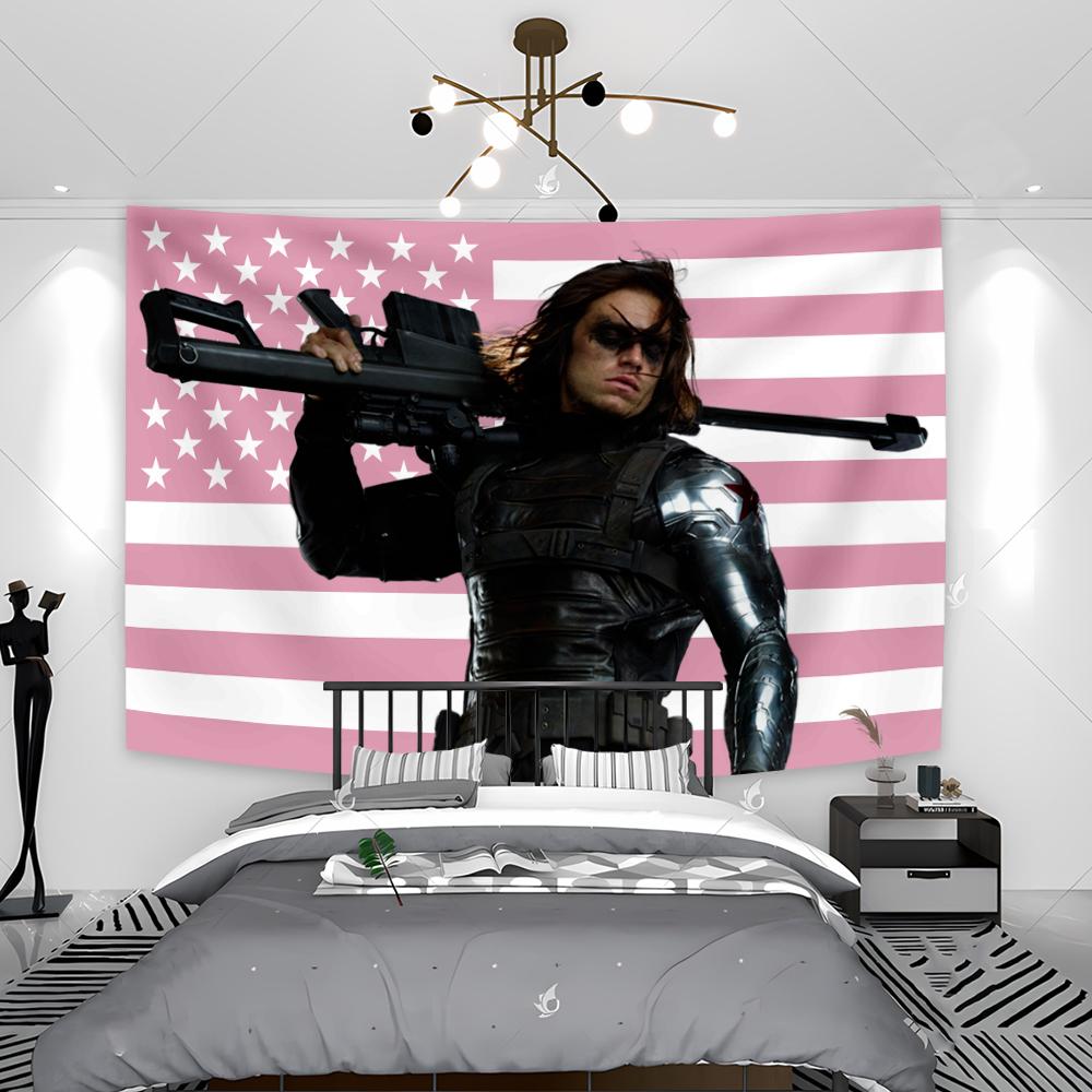 Bucky Pink American Flag Tapestry Wall Hanging Bedroom Home Decor Background Cloth Festival Gifts Banners Dorm Room Decoration