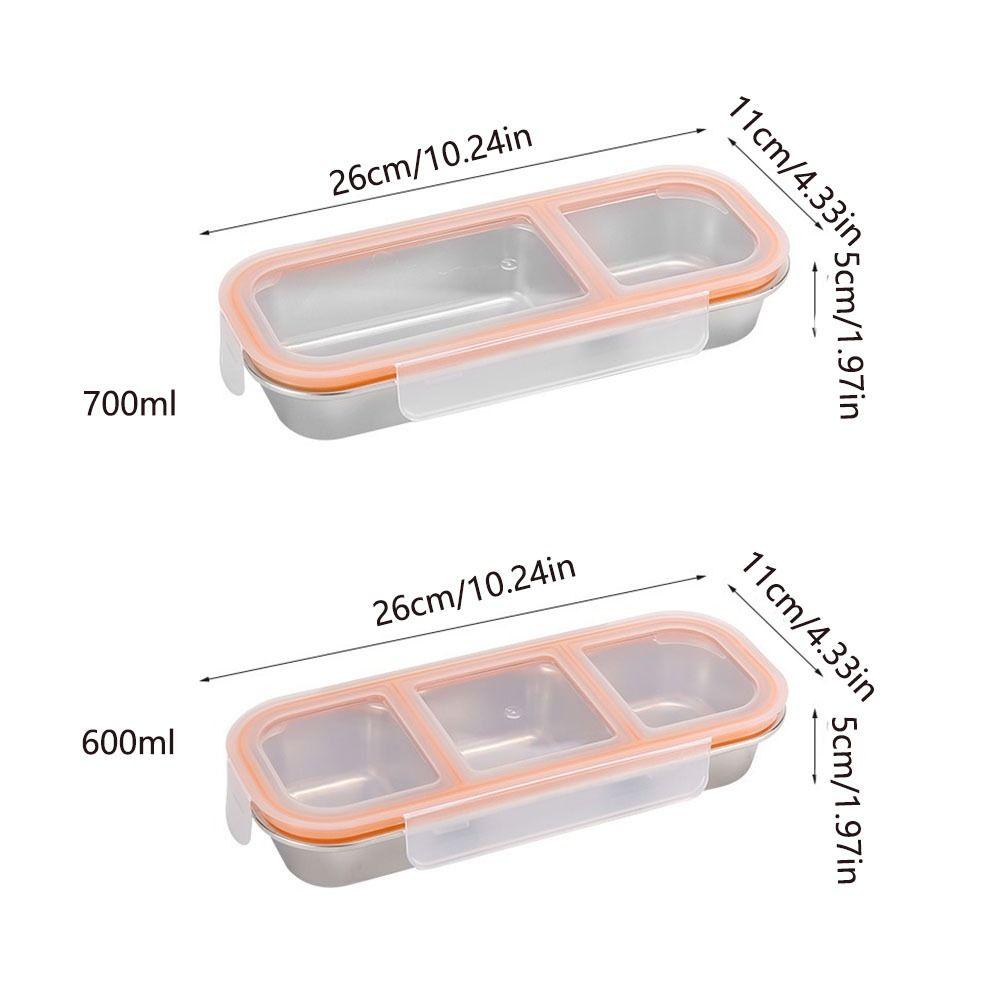 Reusable Food Storage Container Leakproof Seasoning Tray Stainless Steel Lunch Box Office