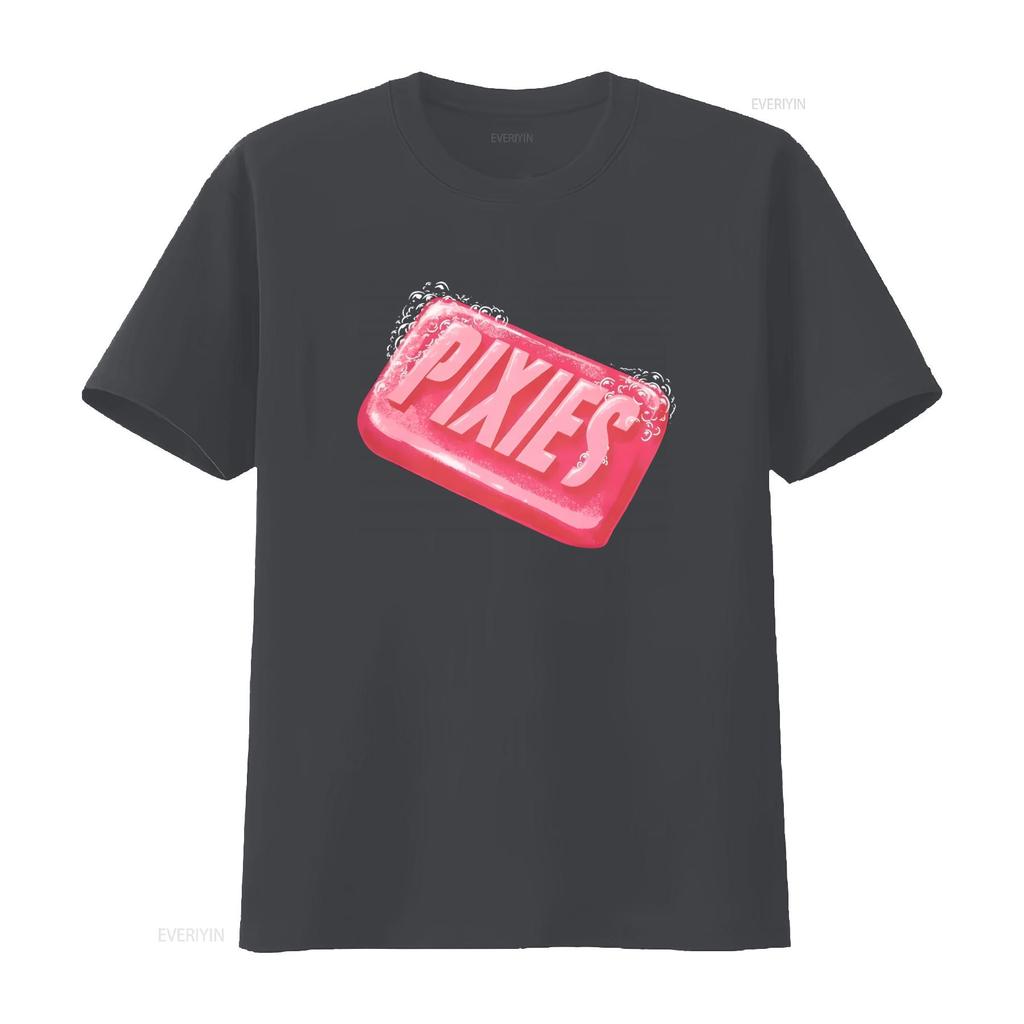 PIXIES Wash Up Design T Shirt Front Back Print X Large Size vintage Washed fashion designer clothes streetwear Casual