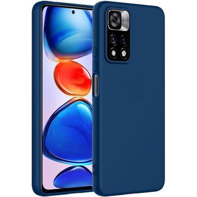 Защитный чехол - E.F.CONNECTION - Redmi Note 11 Pro - Жидкий силикон Ударопрочный - Тонкий - Темно-синий