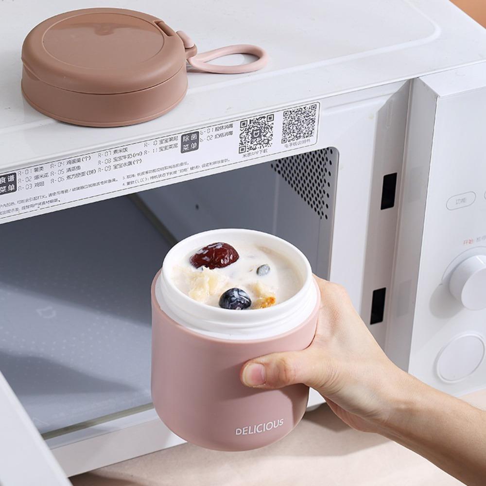 Изолированная чашка для завтрака из нержавеющей стали 304 с широким горлышком, вакуумная, банка для супа для горячей еды