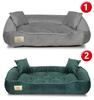 Велюровый лежак для собаки кошки Подстилка Диван Манеж Зеленый Серый 4 размера