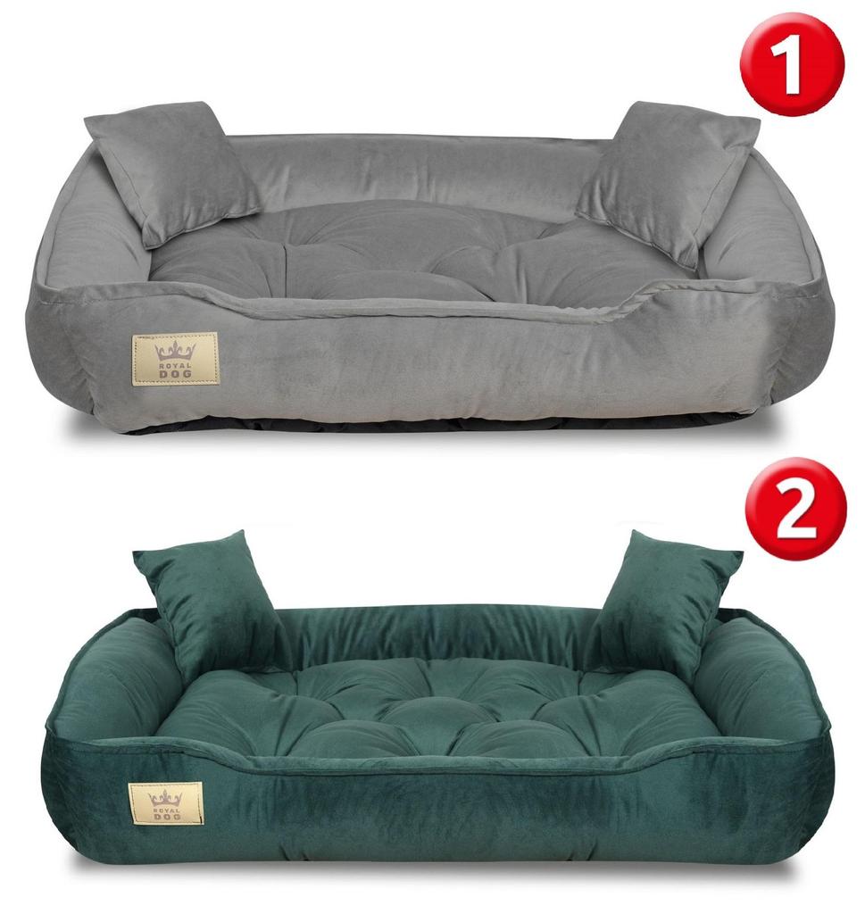 Велюровый лежак для собаки кошки Подстилка Диван Манеж Зеленый Серый 4 размера