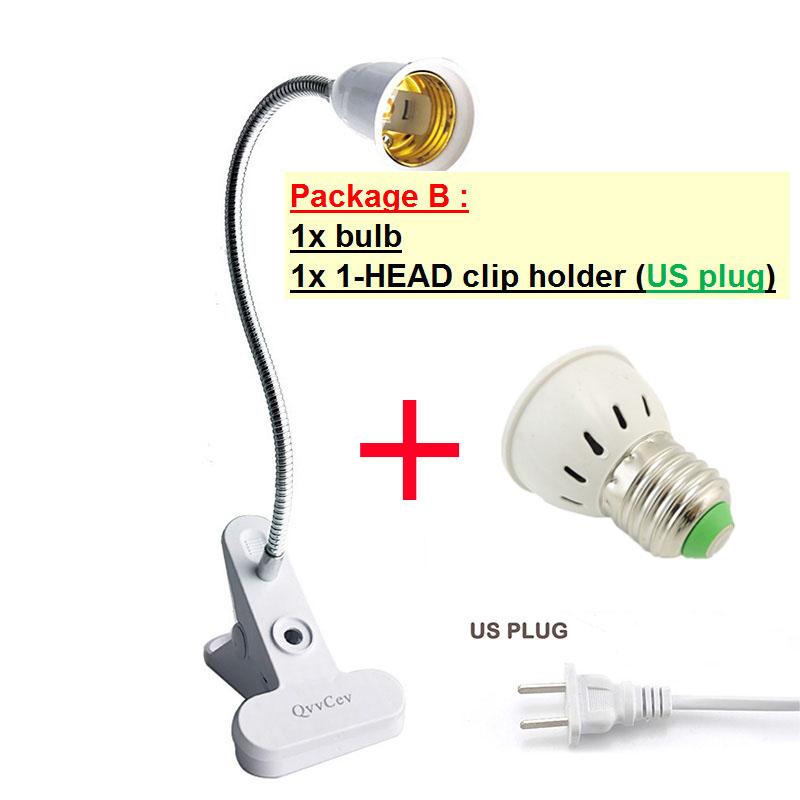 80LED 3 Head Full Spectrum Sunlight Flower Plant Grow Light Phyto Lamp Desk Clip Yellow Fitolamp Indoor Veg Growbox Greenhouse